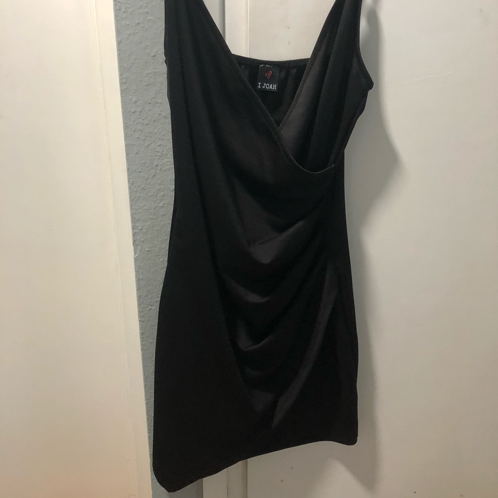 Black asymmetrical cocktail dress